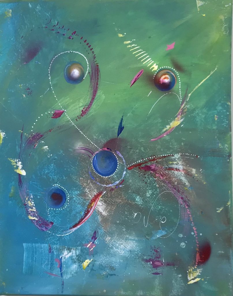 Peinture abstraite Voie lactée de Stéphanie Desmaret